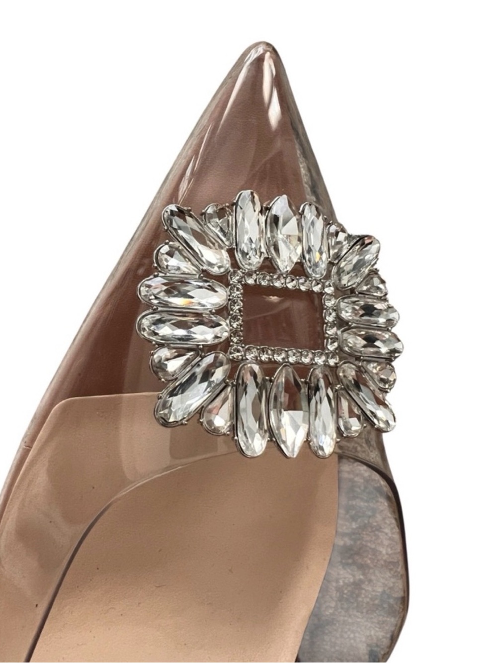 Jessica Simpson clear Blush Pointed Toe Pump with Crystal Brooch - Picture 4 of 6
